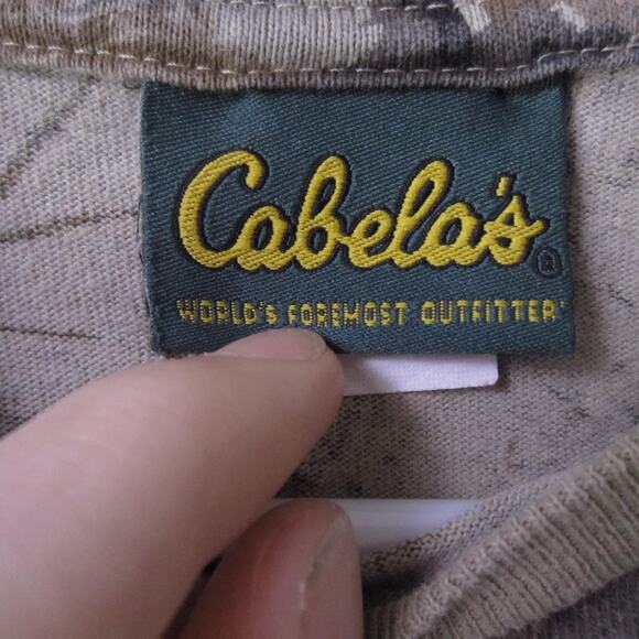 Cabela's Shirt Mens Large Camo Long Sleeve Crewneck Pocket Hunting Made in USA - Picture 2 of 8